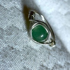 Sterling silver ring with Green Aventurine center!